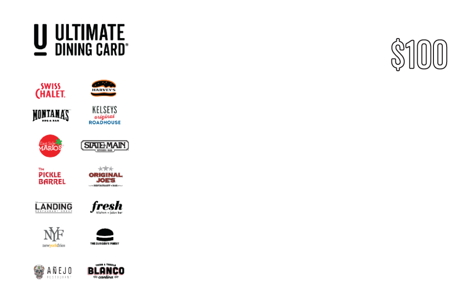 Ultimate on sale dining card